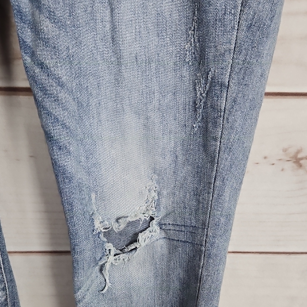 Judy Blue Distressed Skinny Fit Capri Cropped Jeans Raw Hem - Size 7/28 - Picture 9 of 15
